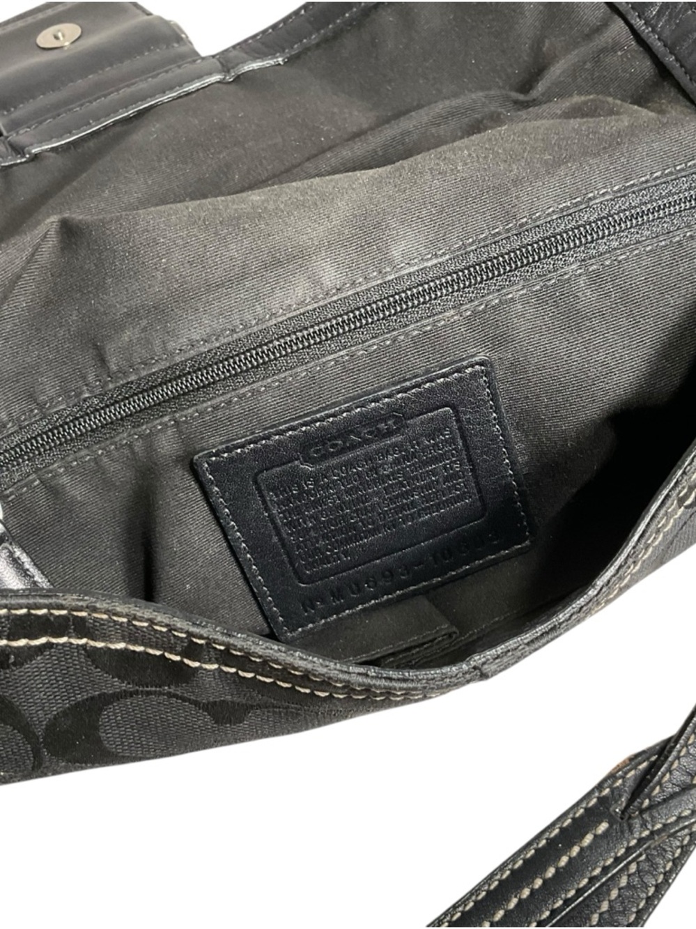 Coach Black Signature Canvas Buckle Hobo Shoulder Bag - Picture 9 of 16